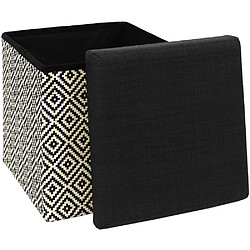 Acheter The Home Deco Factory Pouf coffre pliable tressage Mirage noir.