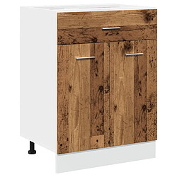 vidaXL Armoire de plancher à tiroir vieux bois 60x46x81,5 cm