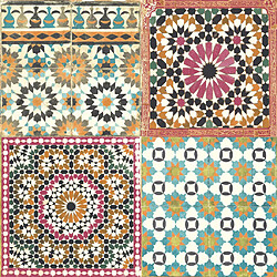 DUTCH WALLCOVERINGS Papier peint Carreaux marocains Multicolore