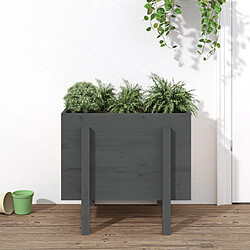 vidaXL Jardinière gris 62x50x57 cm bois massif de pin