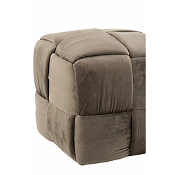 Acheter Inside 75 Pouf CORIE Carré 1 personne Textile/ Bois Gris Foncé