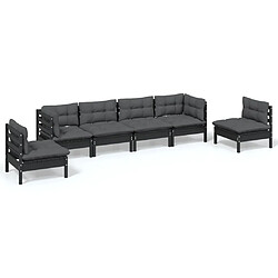 Maison Chic Salon de jardin 6 pcs + coussins - Mobilier/Meubles de jardin - Table et chaises d'extérieur Bois de pin massif -MN76371