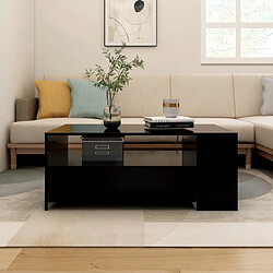 vidaXL Table basse noir 102x55x42 cm bois d'ingénierie