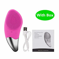 Justgreenbox Electric Silicone Waterproof Blackhead Remover Facial Pore Deep Cleansing Skincare Massager, Rouge