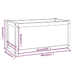 vidaXL Jardinières 2 pcs Blanc 100x50x50 cm Bois de pin massif pas cher