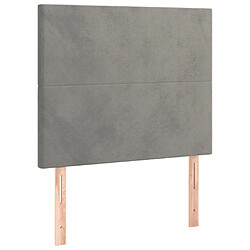 Maison Chic Lit Adulte - Lit simple Lit à sommier tapissier et matelas moelleux - Meuble de Chambre - Gris clair 90x200 cm Velours -MN41723 pas cher