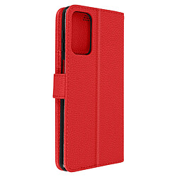 Avizar Housse Samsung Galaxy M52 5G Aspect Grainé Clapet Portefeuille Stand Vidéo Rouge