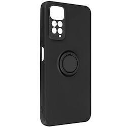 Avizar Coque pour Xiaomi Redmi Note 11 et Note 11s soft touch avec bague support Noir