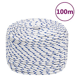 vidaXL Corde de bateau Blanc 10 mm 100 m Polypropylène