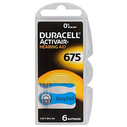 6 Piles Auditive DURACELL 675 - PR44