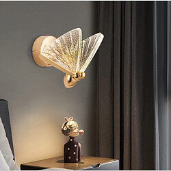 Acheter Universal 5W LED papillon lampe murale nordique moderne simple luxueux escalier chevet chambre à coucher fond couloir éclairage décoratif LED applique murale intérieure(Or)