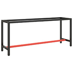 vidaXL Cadre de banc de travail Noir et rouge mat 190x50x79 cm Métal