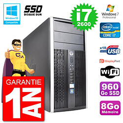 PC HP 6300 MT Intel Core i7-2600 RAM 8Go SSD 960Go Graveur DVD Wifi W7 - Occasion