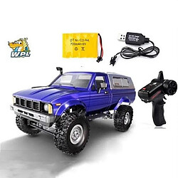 Universal WPL C24 Voiture télécommandée 2.4G RTR Modèle RC Land Cruiser 4WD Lumière LED Voiture électrique RC Jouet Garçon Cadeau d'anniversaire pour enfant (bleu)