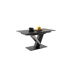 Avis Inside 75 Table repas MACHIRO 160(210) cm céramique anthracite pied MDF noir mat acier brossé