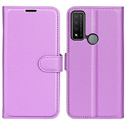 Etui en PU texture litchi avec support, violet pour votre TCL 20R 5G