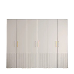 Abiks Meble Armoire à portes battantes Manhattan Ryfel 3 236,7/300/47 6 portes (Blanc)