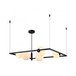 Luminaire Center Suspension moderne Gareth Noir 5 ampoules