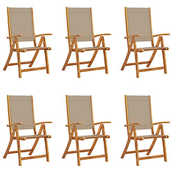 vidaXL Chaises pliables de jardin lot de 6 bois d'acacia et textilène