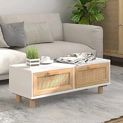 Maison Chic Table basse pour salon | Table à café Blanc 80x40x30 cm Bois d'ingénierie et pin massif -GKD53015