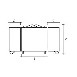 Visiodirect Grille de Protection pour cheminée, Grille Pare-feu modèle S 3 corps en Fer forgé coloris Noir - Hauteur 64 x Longueur 66,5 x Largeur 20 cm