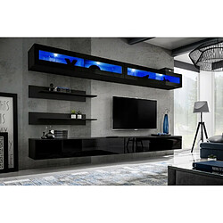 Paris Prix Meuble TV Mural Design Fly VII 320cm Noir