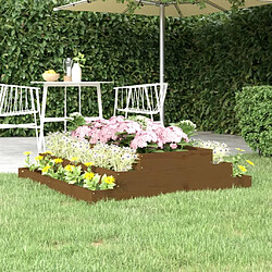 Maison Chic Jardinière,Bac à fleurs - pot de fleur Marron miel 110x110x27 cm Bois massif de pin -GKD48713