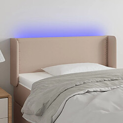 Maison Chic Tête de lit moderne à LED lumineuse pour chambre - Décoration de lit Cappuccino 83x16x78/88 cm Similicuir -MN33185