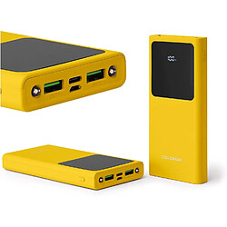 SANAG Colorum Power Bank 10000Mah Jaune - Batterie Externe Portable Avec Usb-C Microusb - Power Bank Avec Écran Led - Batterie Externe Charge Rapide De Deux Appareils Avec Deux Voyants Led