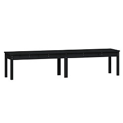 Maison Chic Banc de jardin à 2 places | Banquette de jardin | Chaise Relax noir 203,5x44x45cm bois massif de pin -MN56411