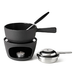 Service à fondue chocolat et fromage 1 fourchette noir/inox - 8569.80 - STOCKLI