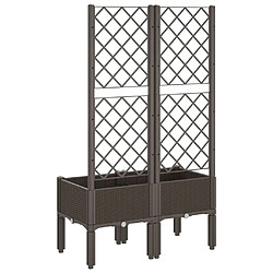 Acheter vidaXL Jardinière avec treillis marron 80x40x142 cm PP