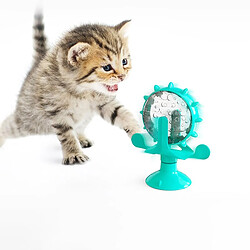 Universal Jouet interactif pour chat Moulin à vent Nourriture pour chat Produit de fuite pour animal de compagnie Structure de jeu Tour Ventouse Mangeur Jouet intelligent drôle pour chien | Jouet pour chat (bleu)