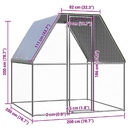 Avis vidaXL Poulailler d'extérieur 2x2x2 m Acier galvanisé