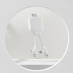 SANAG Câble Multi-Connecteurs Usb 4 En 1 - Chargeur Universel Et Batterie Externe 3000 Mah En Plastique Recyclé - Gamma Lite Blanc pas cher