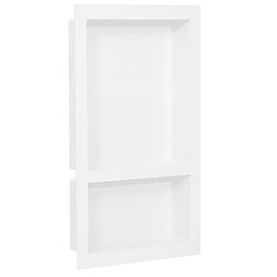 vidaXL Niche de douche avec 2 compartiments Blanc brillant 41x69x9 cm