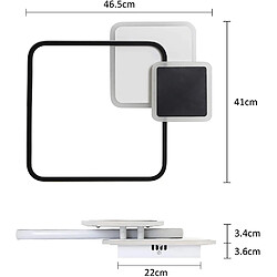 Autres Temps ZMH LED Ceiling Light Modern Square Design Black Remote Control Office Corridor pas cher