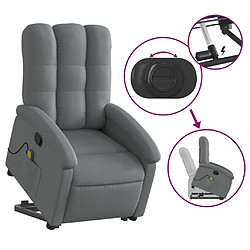 Acheter vidaXL Fauteuil de massage inclinable Gris foncé Tissu