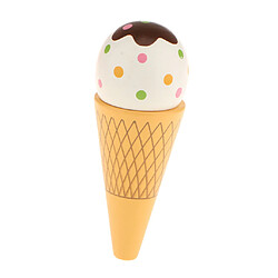 Aimant En Bois De Crème Glacée Connected Cone Alimentaire Play House Kitchen Toy Blanc