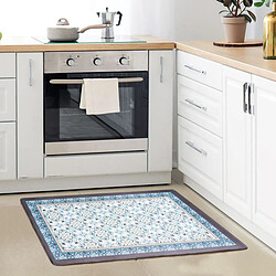 Acheter Thedecofactory AZULEJOS VINYLE - Tapis de cuisine carreaux de ciment bleu gris 45x75