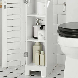 SoBuy BZR85-W Porte Papier Toilette Vertical, étroit, Meuble WC, Support Papier Toilette, Armoire Toilettes pas cher