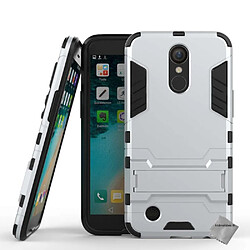 Htdmobiles Coque rigide anti choc pour LG K10 (2017) + film ecran - ARGENT