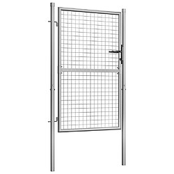 vidaXL Porte de jardin Acier galvanisé 105x175 cm Argenté