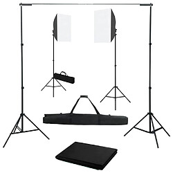 vidaXL Kit de studio photo avec boîtes à lumière et toile de fond 