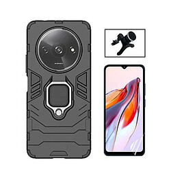 NIS Kit Gel Film Full Cover Avant + Couverture + Support Extra Ferme Xiaomi Redmi A3 Noir