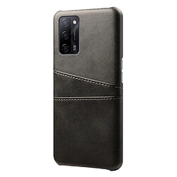 Coque en TPU + PU Enduit antichoc rigide avec porte-carte noir pour votre Oppo A55 5G/A53s 5G