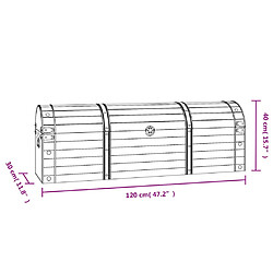 vidaXL Coffre de rangement Bois massif style vintage 120x30x40 cm pas cher