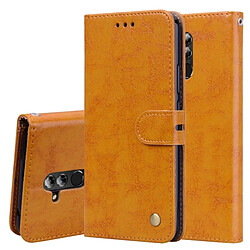 Wewoo Etui à rabat horizontal en cuir de style business à texture de cire pour Huawei Mate 20 Lite, avec support et logements pour cartes et portefeuille (Marron)