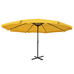 Mendler Parasol Meran Pro, parasol de marché gastronomique avec volant Ø 5m polyester/alu 28kg ~ jaune sans support