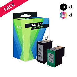 Compatible HP 350/351 Pack de 2 cartouches d'encre noires et couleurs marque Toner Services (SD412EE)